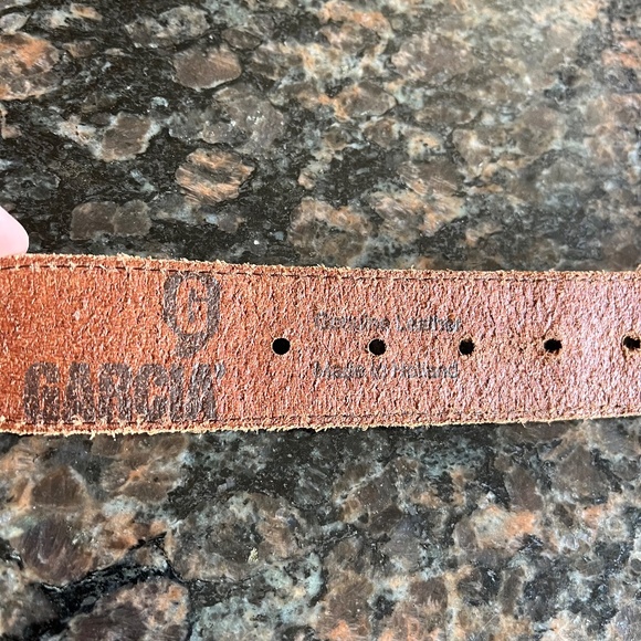 Vintage 90s Garcia Leather and Navy Canvas Belt - Picture 3 of 4